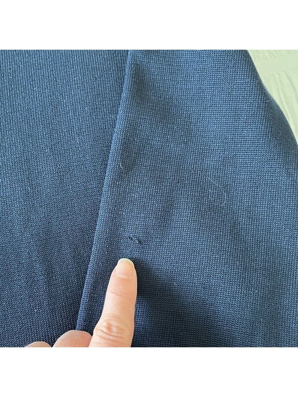 LIZ CLAIBORNE Silk Blend Fine Knit Navy Blue Shell Button Collared Cardigan Chic - Picture 16 of 16